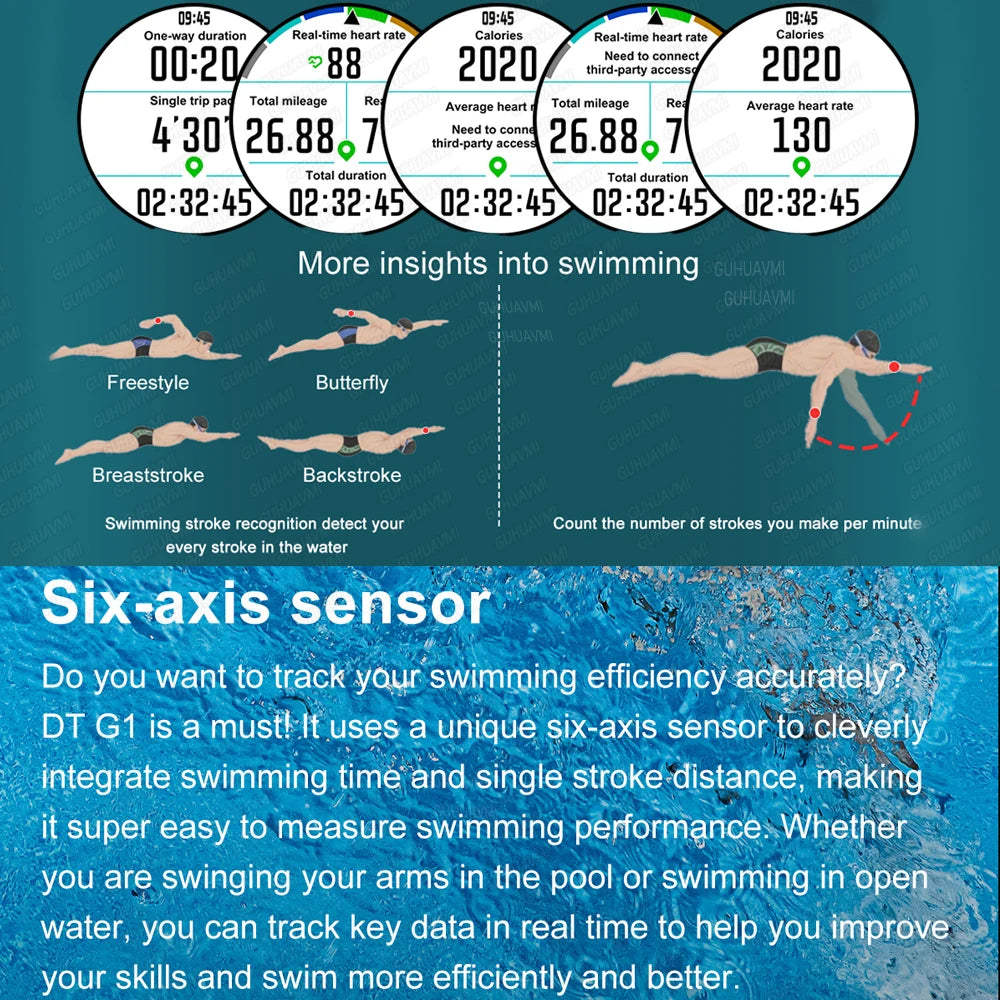 Tactical Android iOS Smartwatch Built-in GPS Offline Map