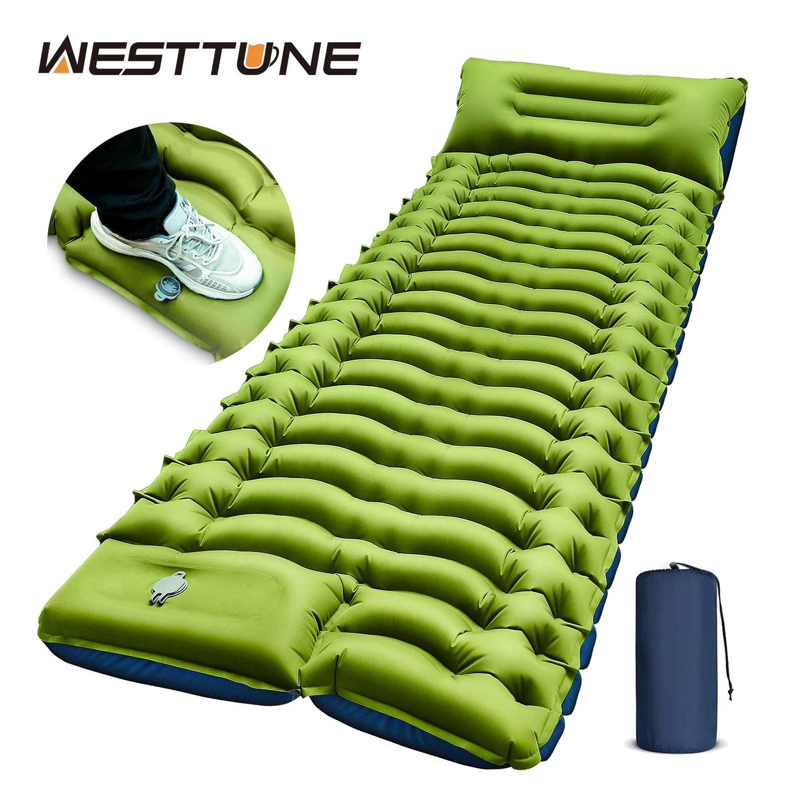 Camping Sleeping Pad with Built-in Foot Pump