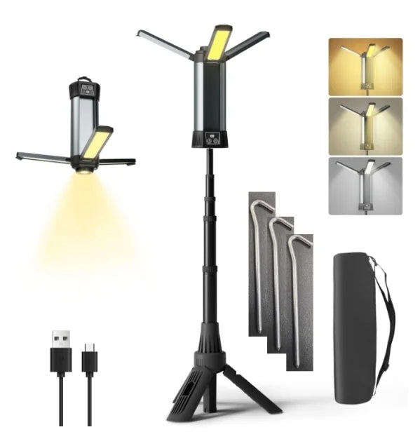 6000mAh LED Outdoor Camp Light, Adjustable, Dimmable