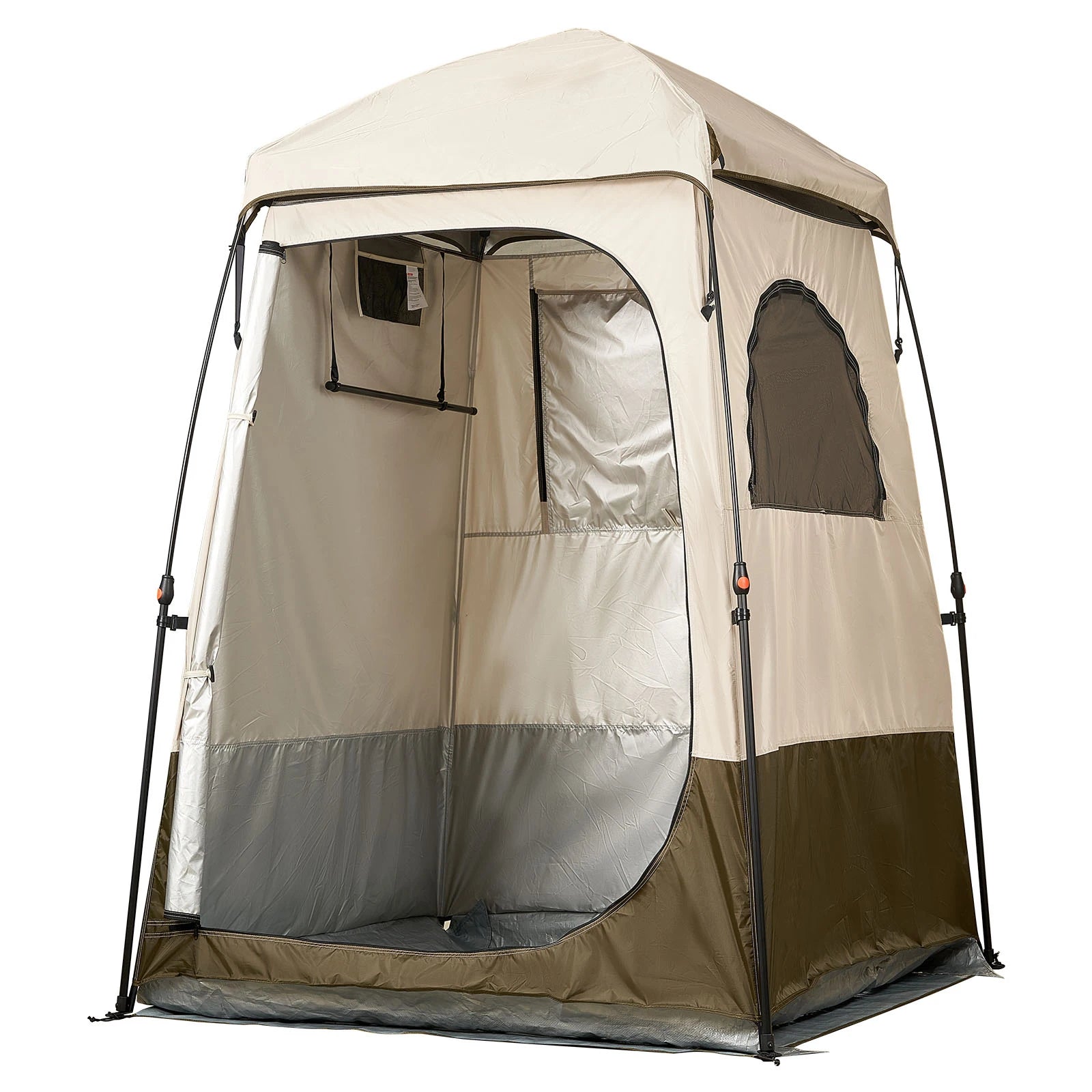 Foldable Privacy Tent with Ground Stakes, Ropes, & Crossbar