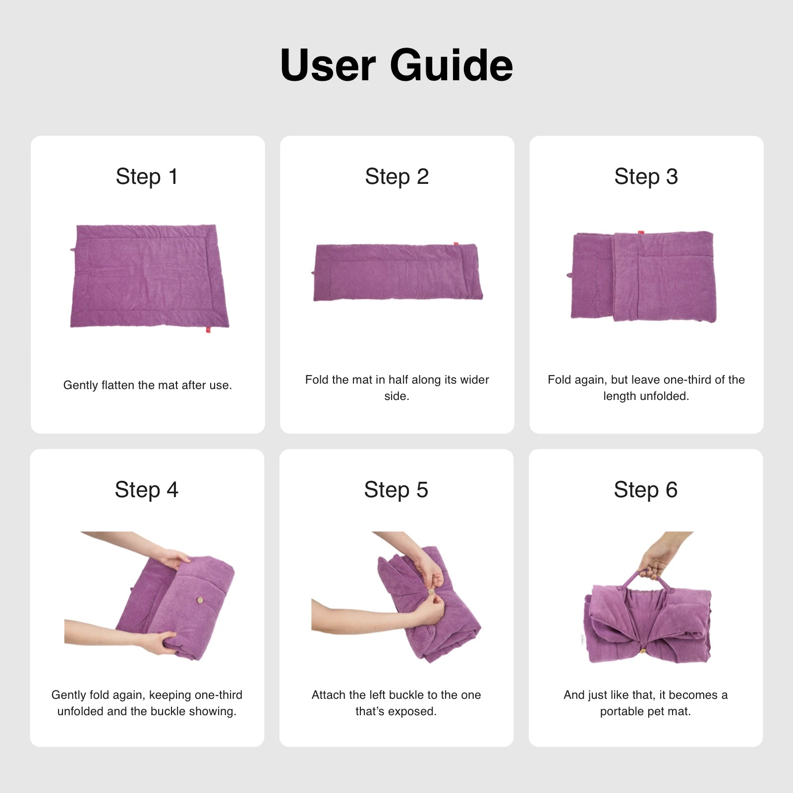 Outdoor Portable Dog Mat, Roll-Up, Washable