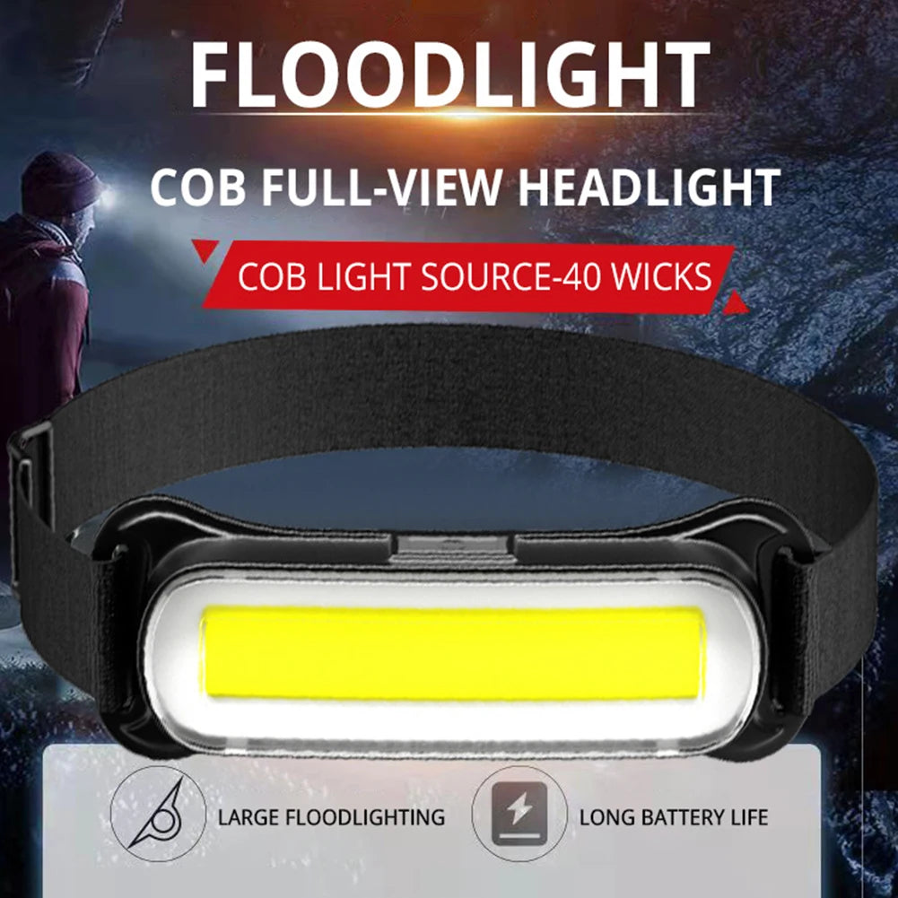 Rechargeable LED Headlamp 3-Mode with Adjustable Headband