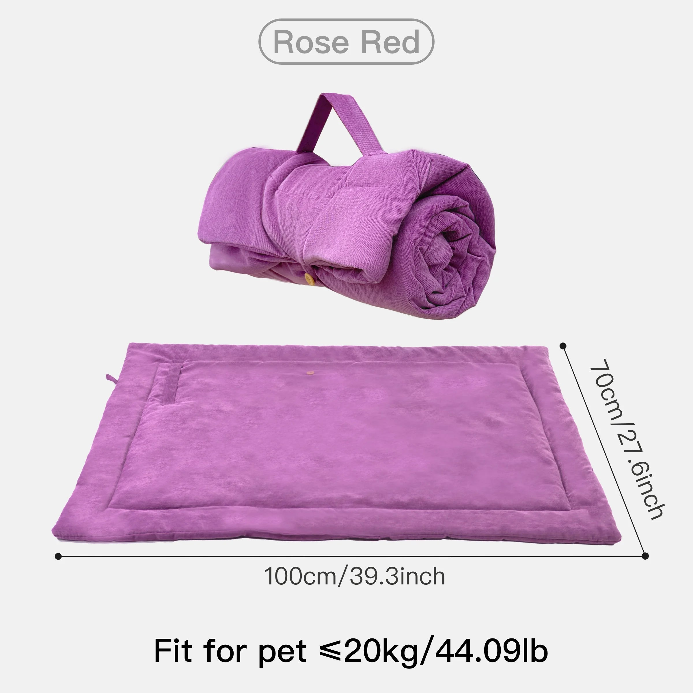 Outdoor Portable Dog Mat, Roll-Up, Washable