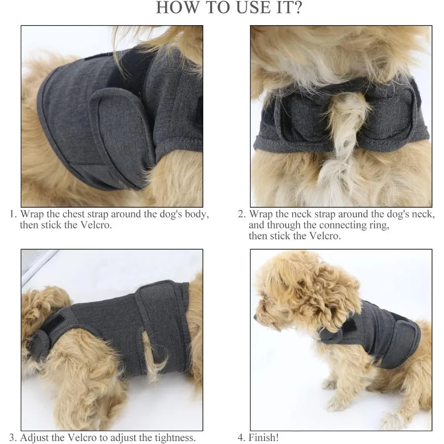 Adjustable Calming Dog Vest Suitable for Thunderstorms, Travel