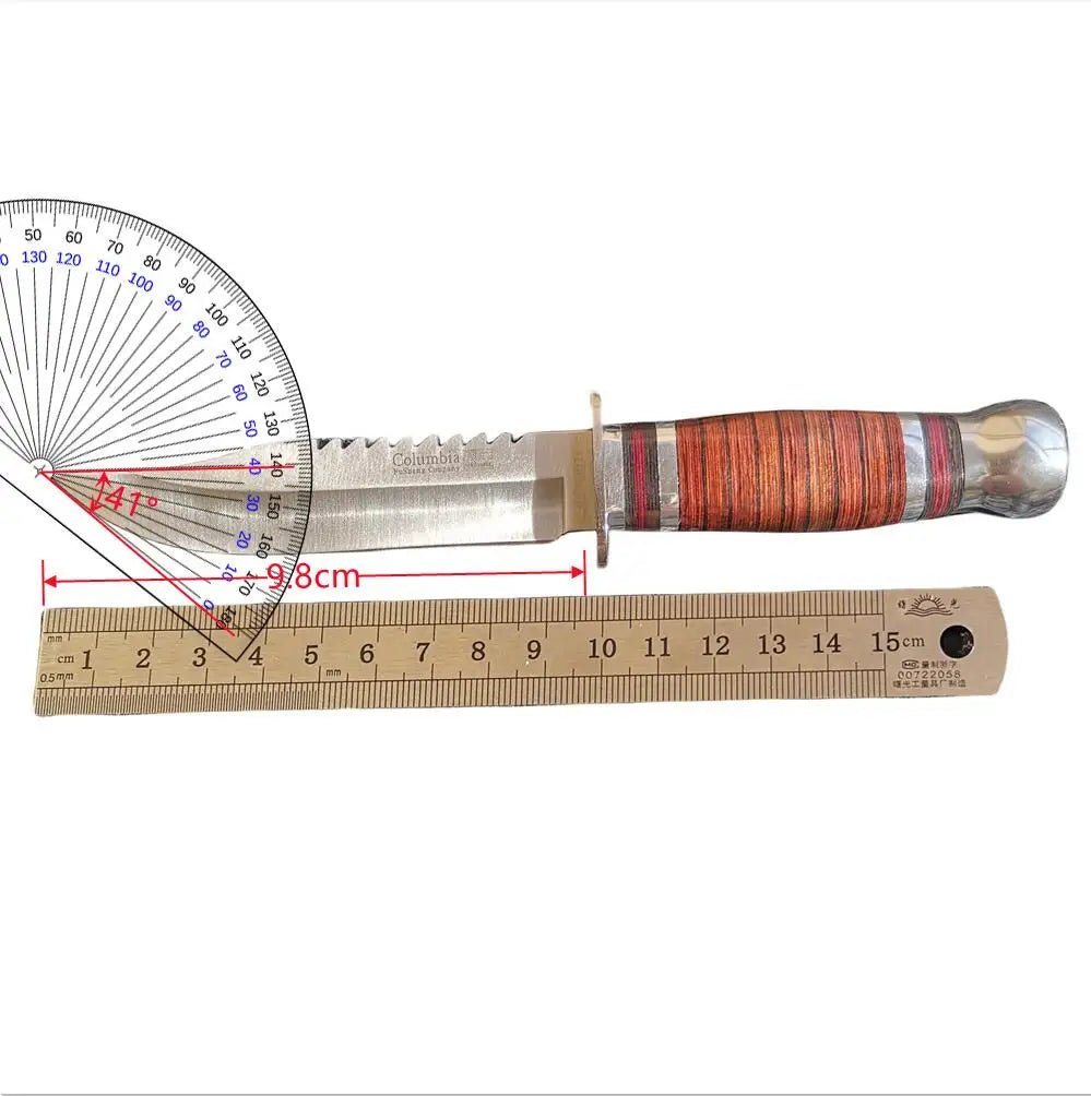 High-Quality Steel Blade Hunting Knife with Wooden Handle