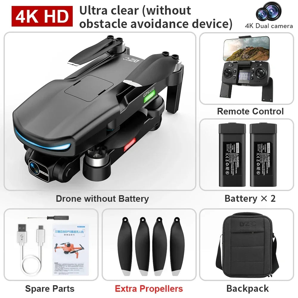 Professional Drone with 4K HD Camera & GPS Return-Home - Aerial Photography Quadcopter