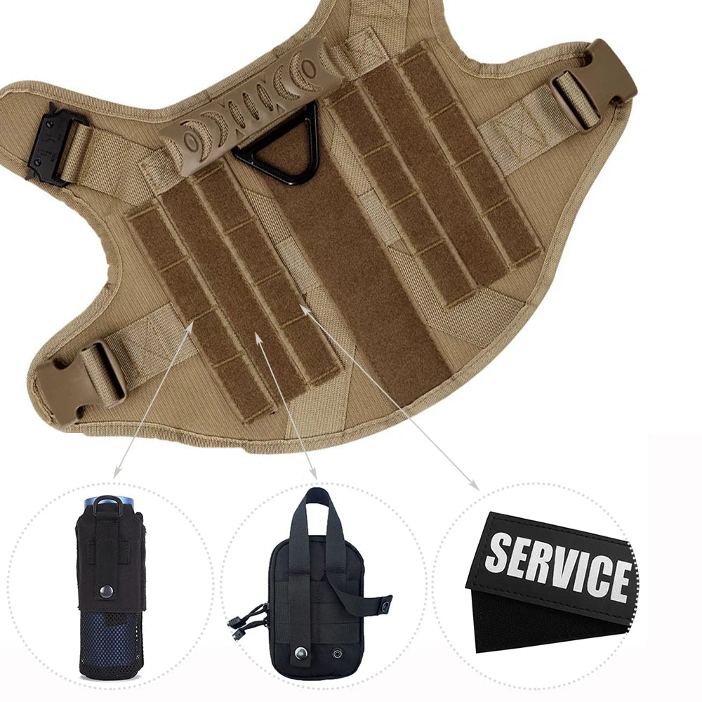 6pc Tactical Dog Harness, Collar, And Leash Set