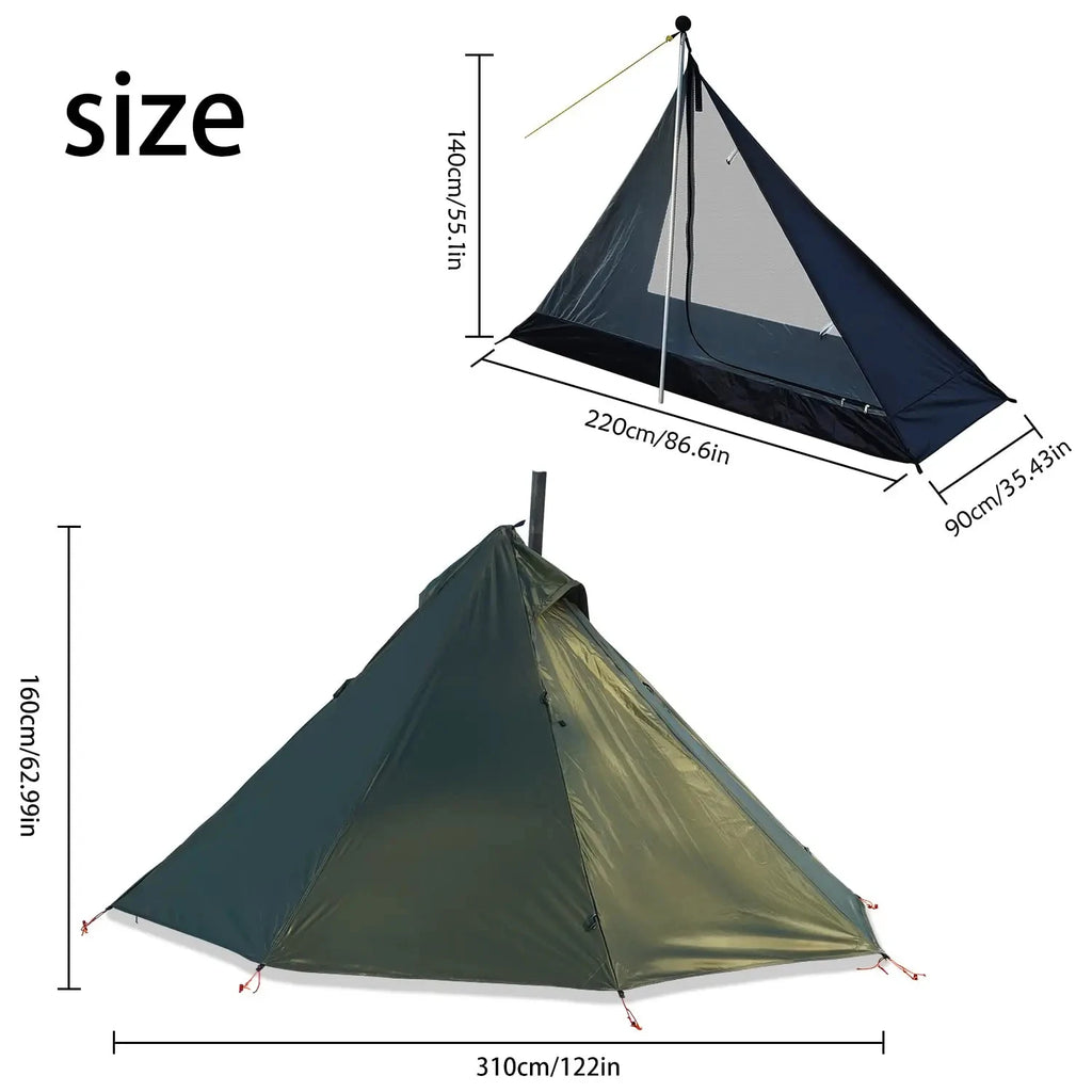 1-Person Camping Hot Tent with Chimney