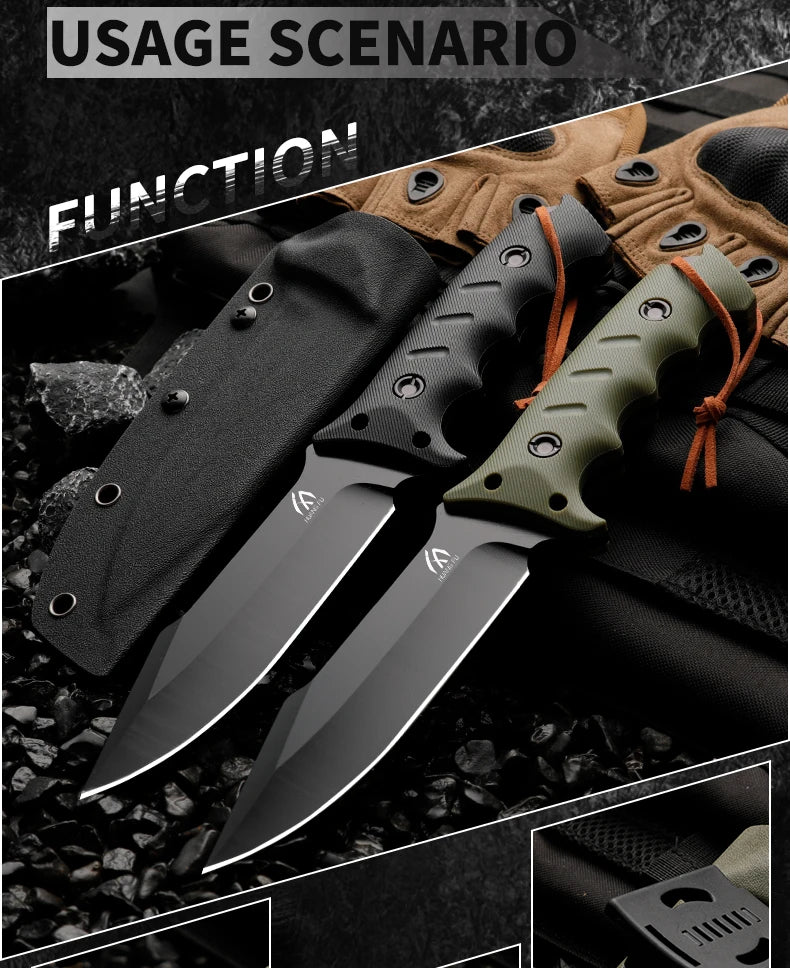 High-quality 440C steel fixed blade, straight outdoor knife