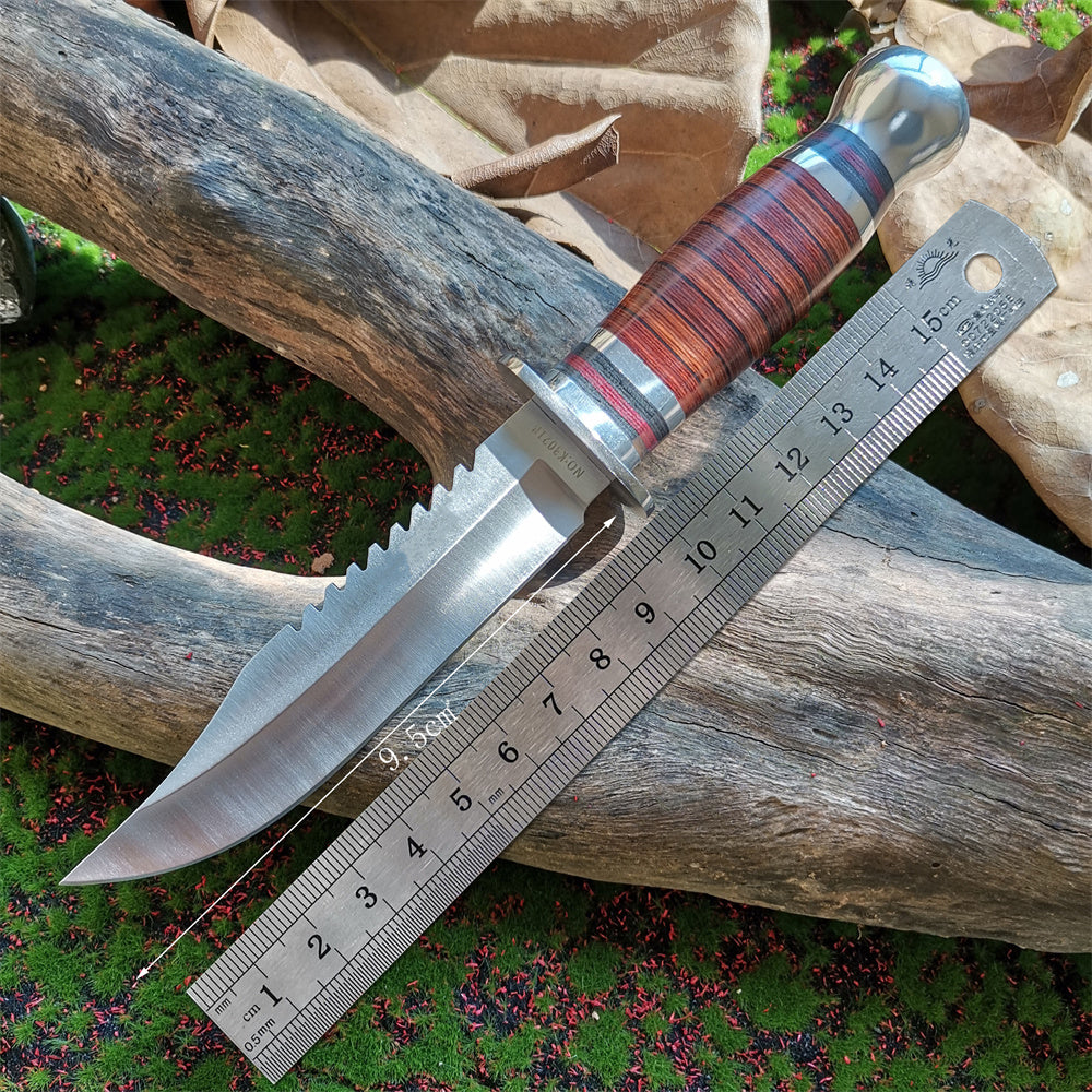 High-Quality Steel Blade Hunting Knife with Wooden Handle