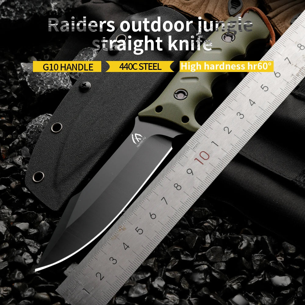 High-quality 440C steel fixed blade, straight outdoor knife
