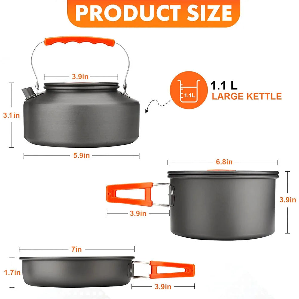 26pcs Camping Cookware Kit for 2-4 People