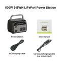 500W Camping Power Station Solar Generator - 110V/220V Portable Battery