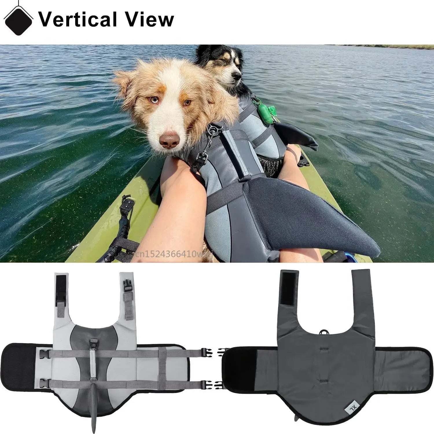 Shark Dog Life Jacket Enhanced Buoyancy for Swimming