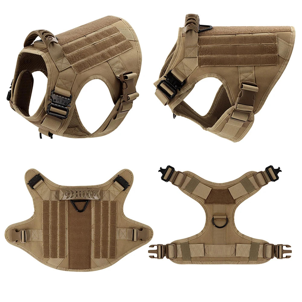 6pc Tactical Dog Harness, Collar, And Leash Set