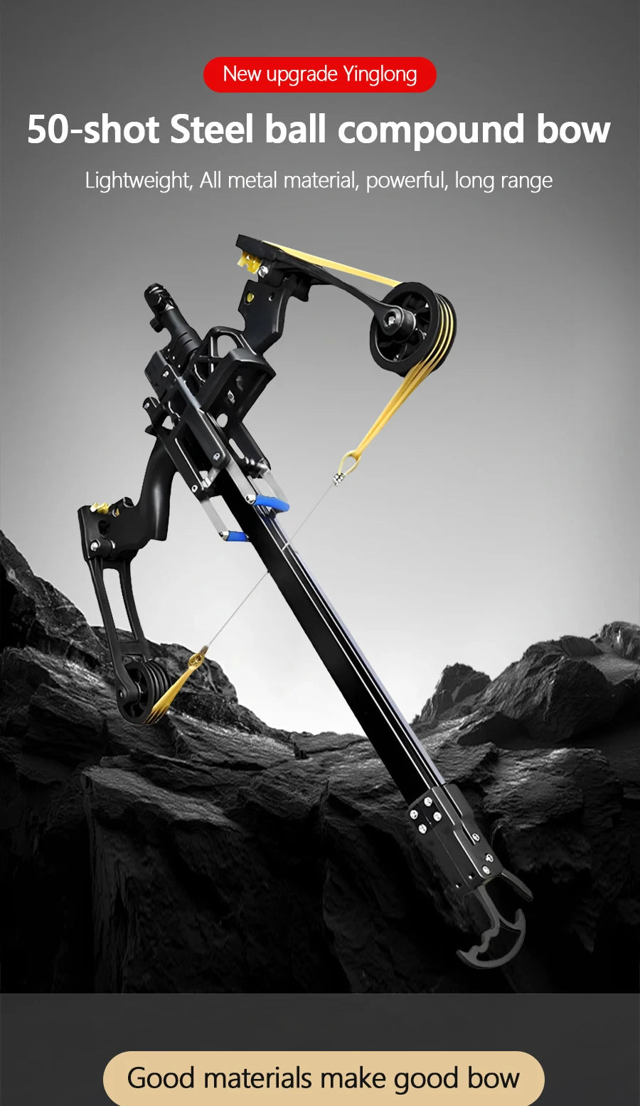 Metal Compound Bow with Green Light Sighting