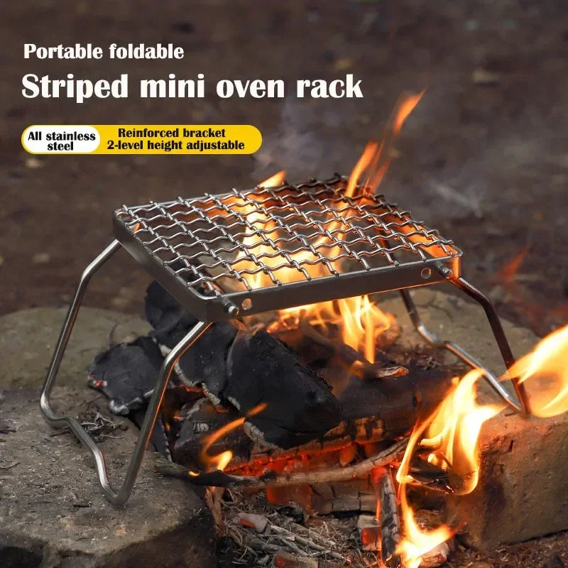 Folding Stainless Steel Campfire Grill Grate