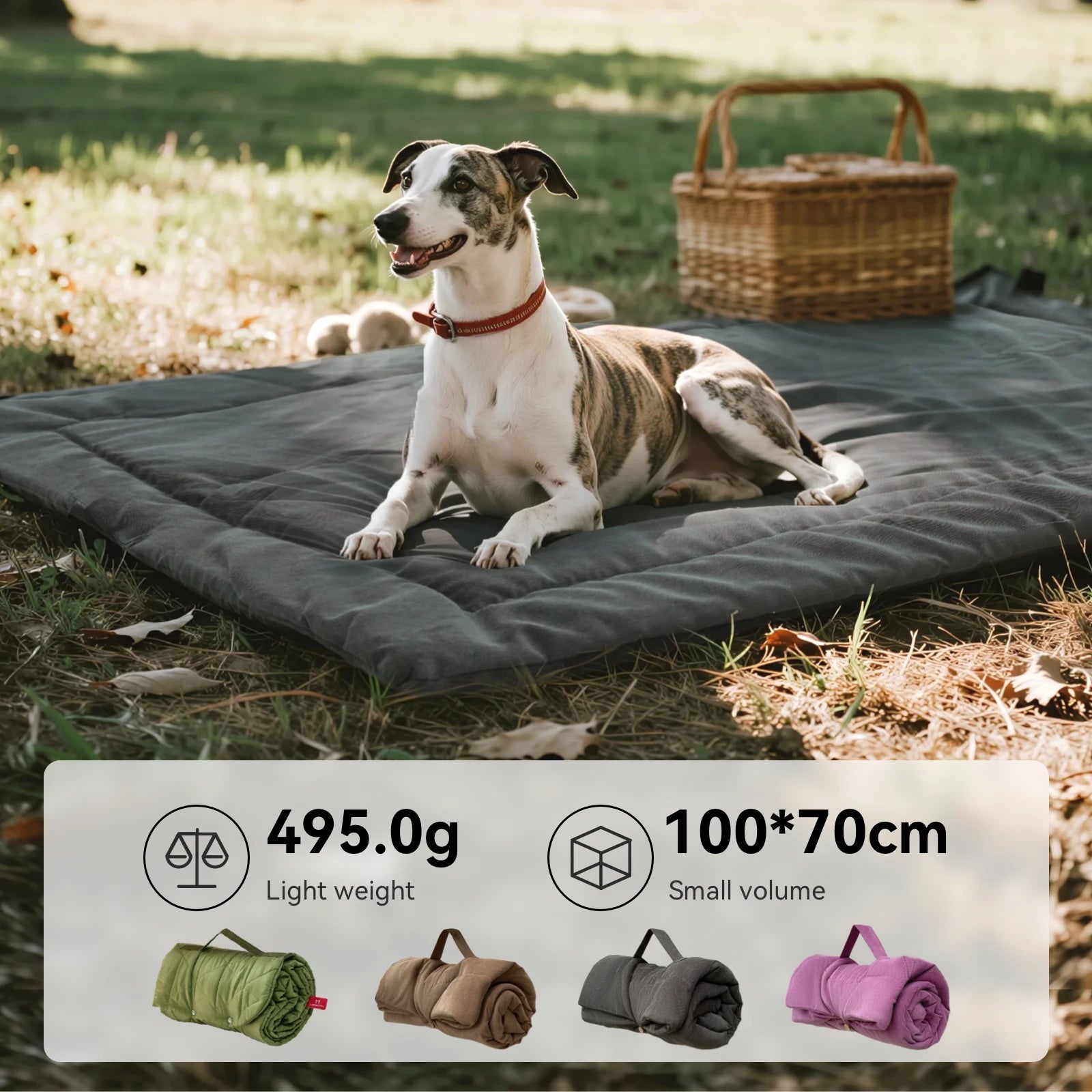 Outdoor Portable Dog Mat, Roll-Up, Washable
