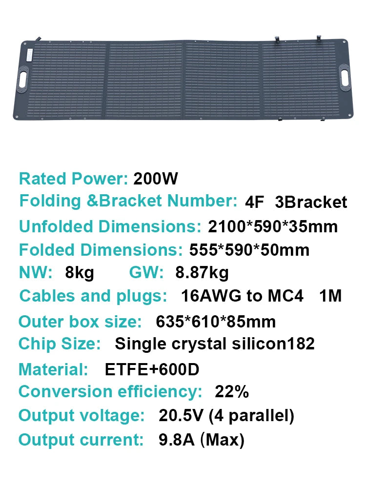 Portable Foldable Solar Panel - Compact Solar Charger for Camping & Off-Grid Power