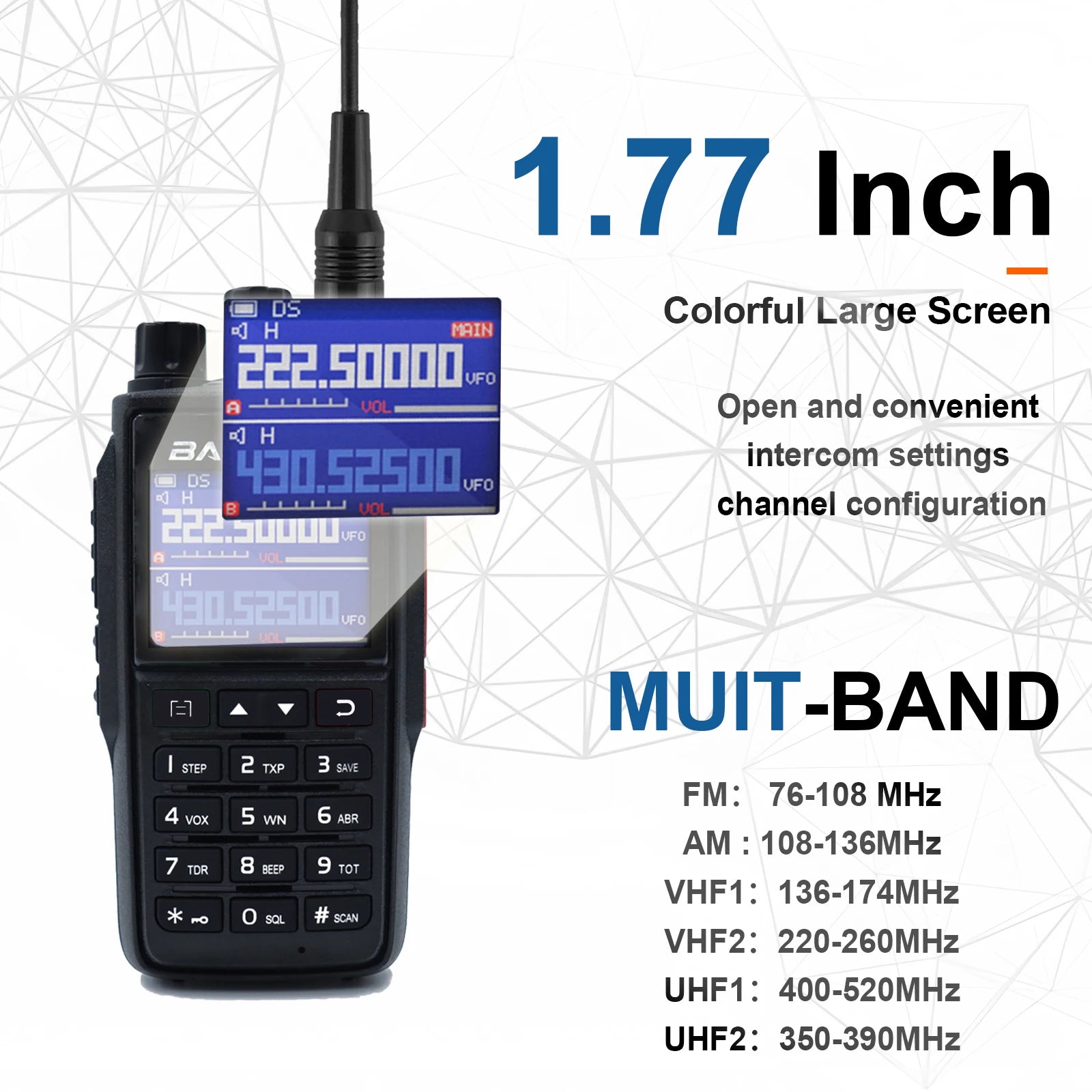 Walkie Talkie USB Rechargeable - Long-Distance FM Two-Way Radio 3-5km Range